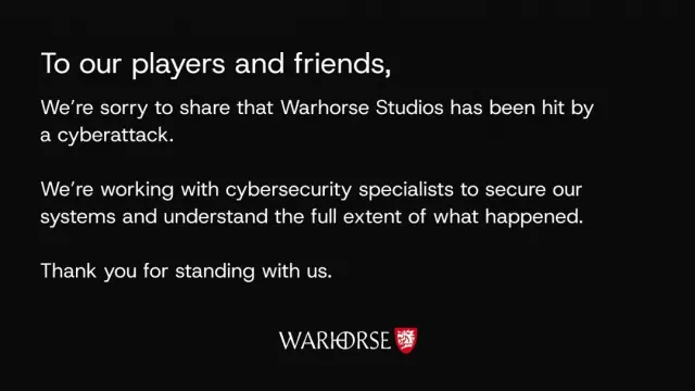 《天国：拯救》系列游戏开发方 Warhorse Studios 遭遇网络攻击